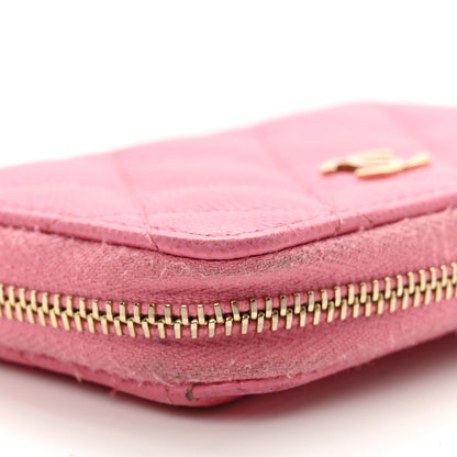 Chanel Caviar Quilted Zip Coin Purse Pink 7 of 8