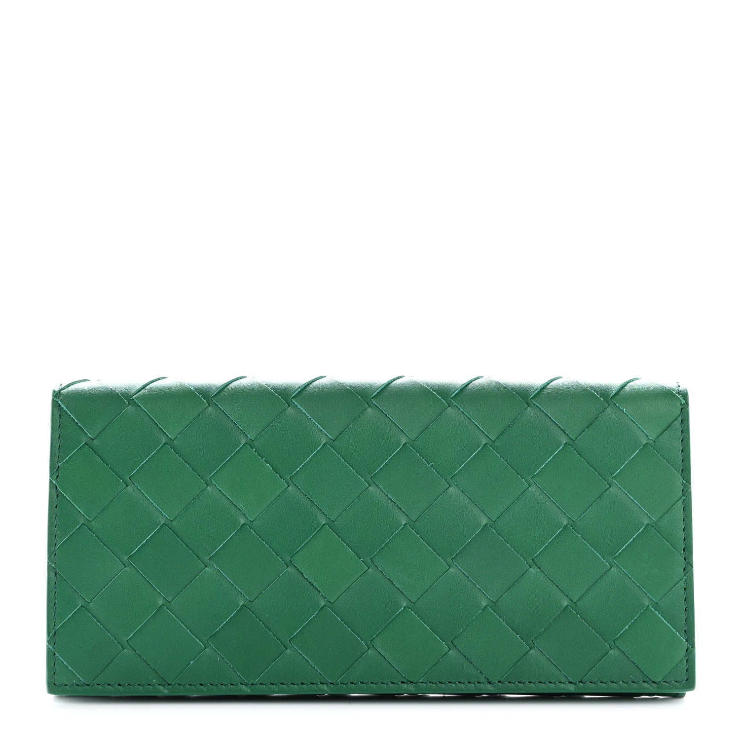 Bottega Veneta Nappa Intrecciato Long Bi-Fold Wallet Racing Green 1 of 8
