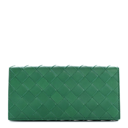Bottega Veneta Nappa Intrecciato Long Bi-Fold Wallet Racing Green 1 of 8