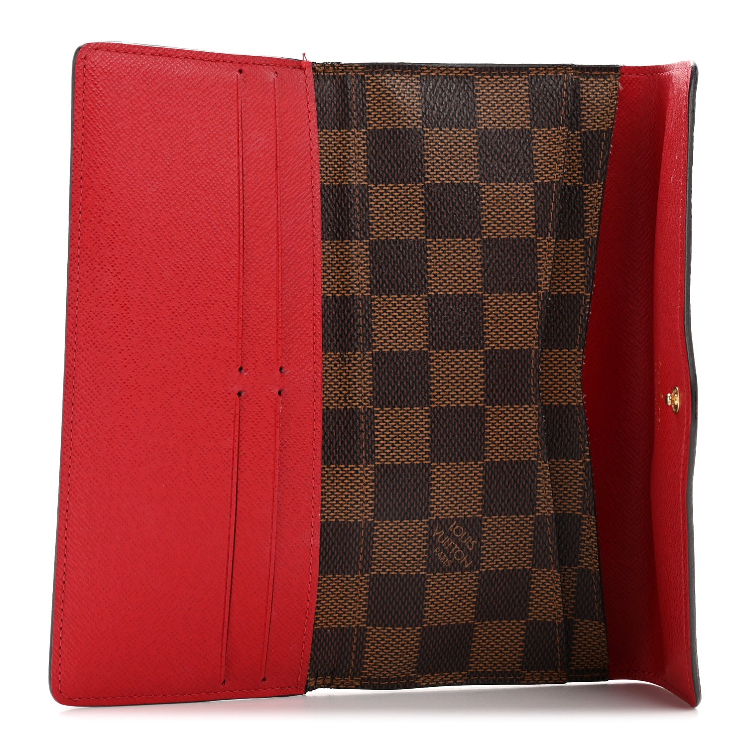 Louis Vuitton Damier Ebene Josephine Wallet Red 5 of 11