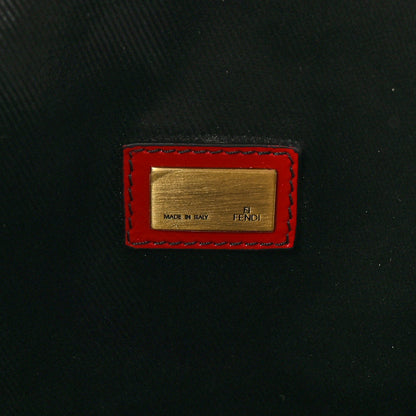 Fendi Calfskin FF Woven Medium Roll Tote Rosso 7 of 11