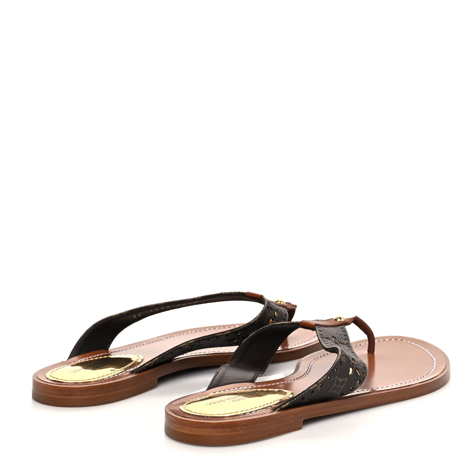 Louis Vuitton Monogram Sunny Flat Thong Sandals 38.5 Brown 4 of 10