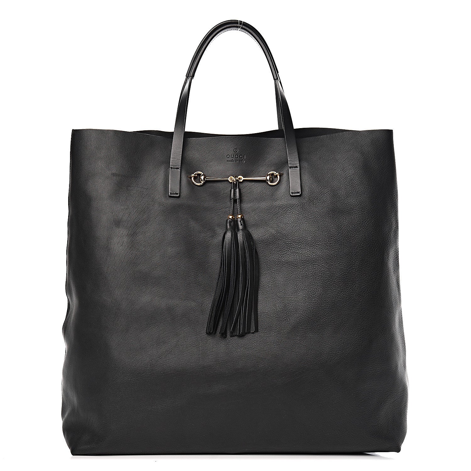 Gucci Calfskin Large Horsebit Tote Black 1 of 10