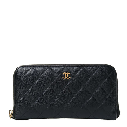 Chanel Caviar Quilted Large Gusset Zip Around Wallet Black 1 of 4