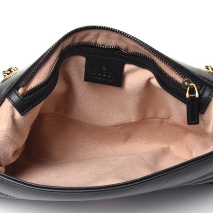 Gucci Calfskin Matelasse Small GG Marmont Shoulder Bag Black 5 of 9