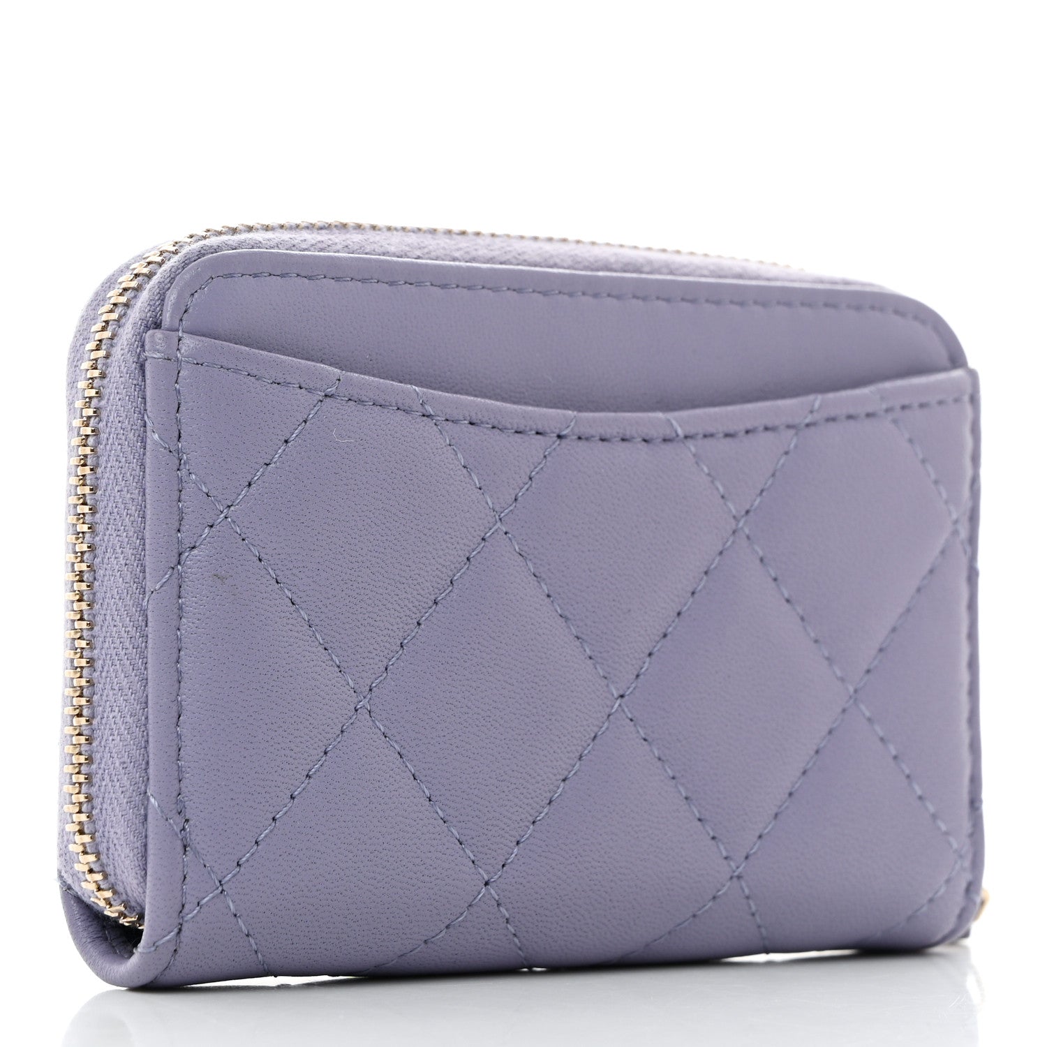 Chanel Caviar Quilted Zip Coin Purse Light Purple 3 of 8