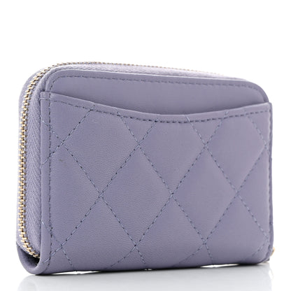 Chanel Caviar Quilted Zip Coin Purse Light Purple 3 of 8