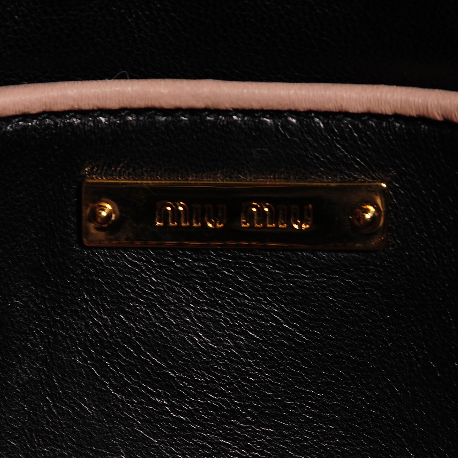 Miu Miu Goatskin Madras Top Handle Tote Cammeo Nero Black 6 of 8