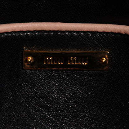 Miu Miu Goatskin Madras Top Handle Tote Cammeo Nero Black 6 of 8