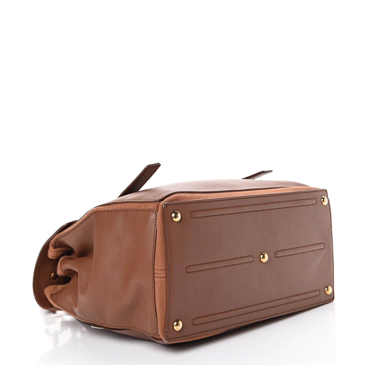 Saint Laurent Calfskin Canvas Medium Muse Two Brown 3 of 12
