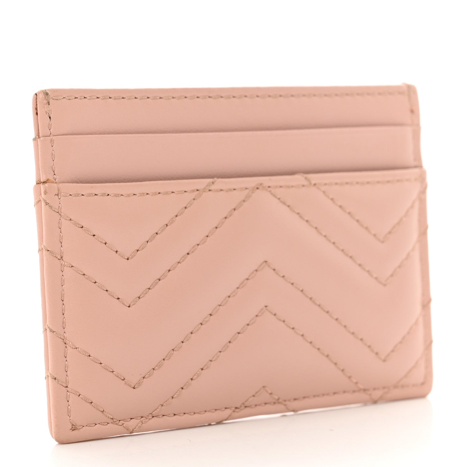 Gucci Calfskin Matelasse GG Marmont Card Holder Perfect Pink 3 of 6