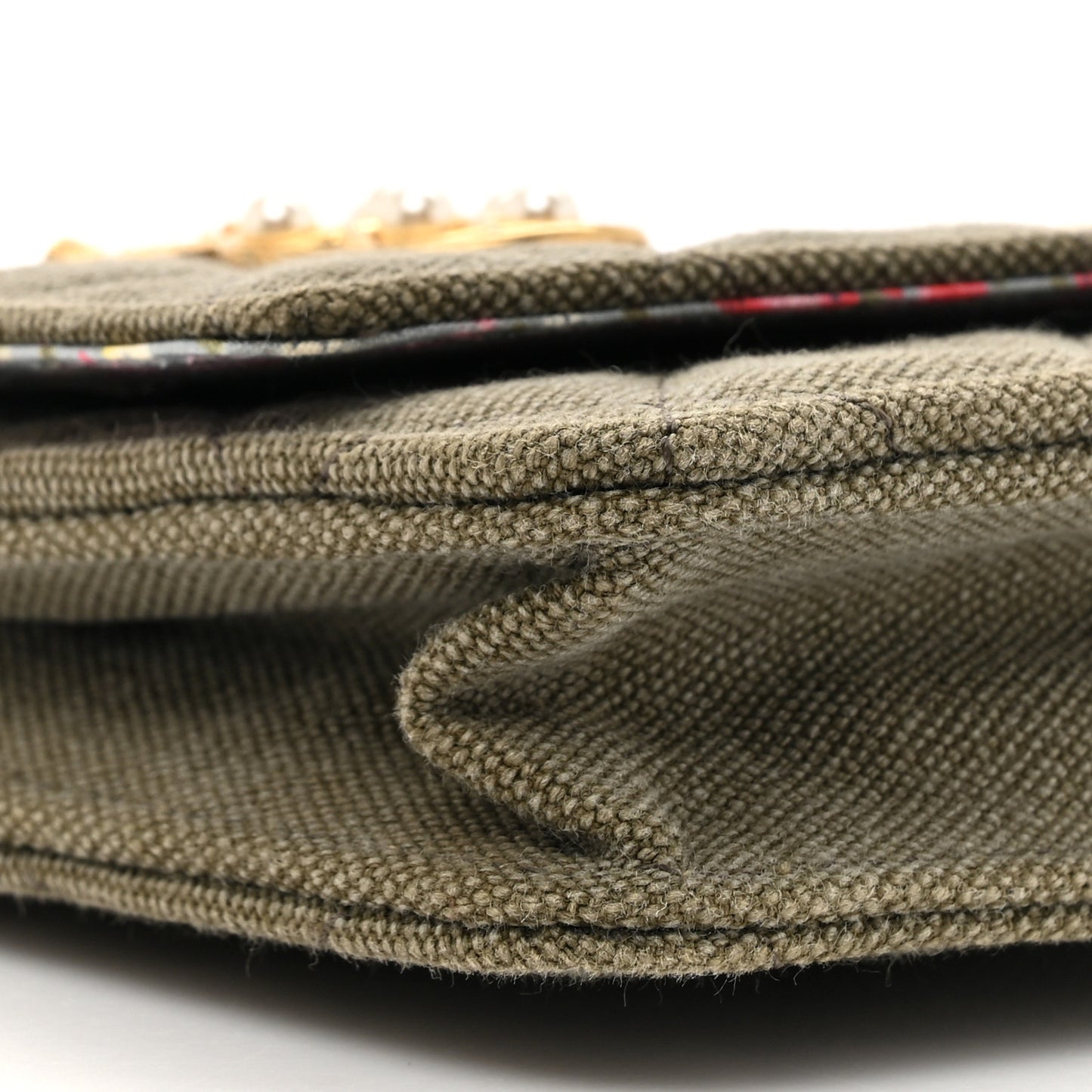 Canvas Quilted Coco Cuba Charms Wallet on Chain WOC Khaki