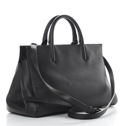 Saint Laurent Grained Calfskin Small Cabas Rive Gauche Black 3 of 14