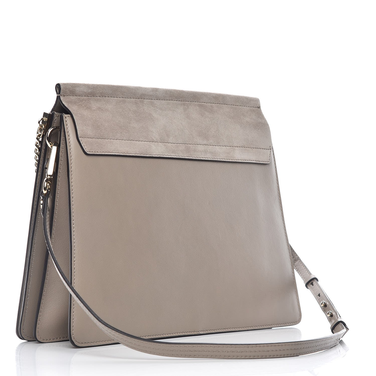 Chloe Calfskin Suede Medium Faye Shoulder Bag Motty Grey 3 of 10