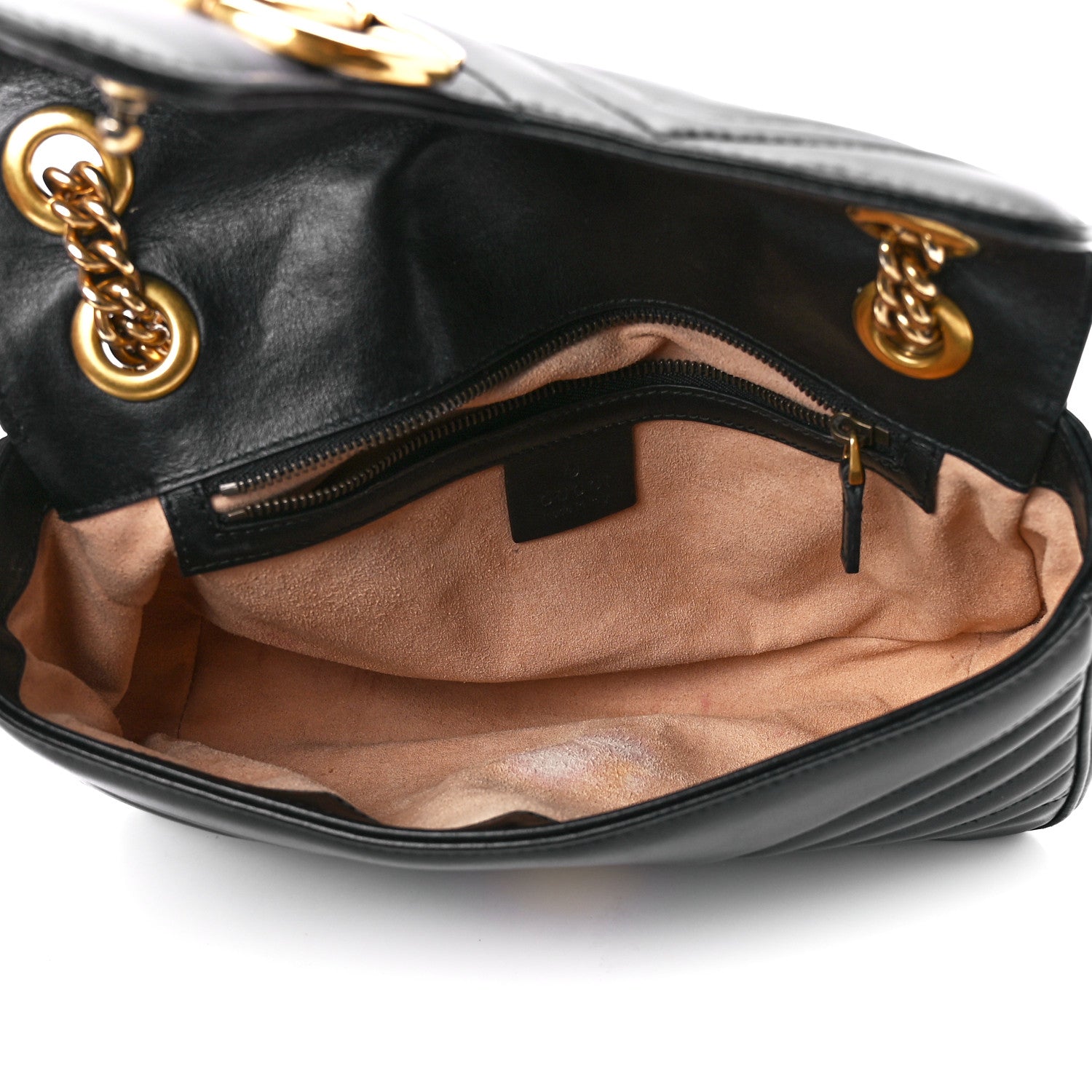 Gucci Calfskin Matelasse Small GG Marmont Shoulder Bag Black 5 of 13