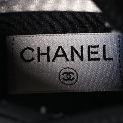 Chanel Velvet Calfskin Mixed Fibers CC Sneakers 36 Black 9 of 9