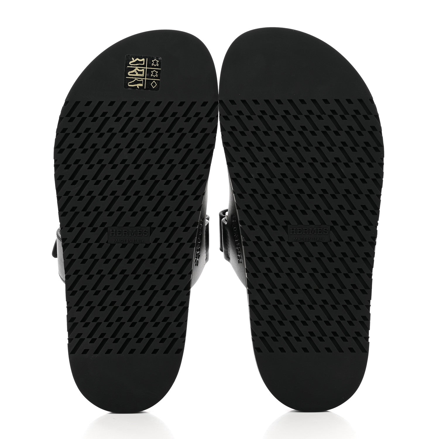 Hermes Calfskin Womens Chypre Sandals 37.5 Black 5 of 8