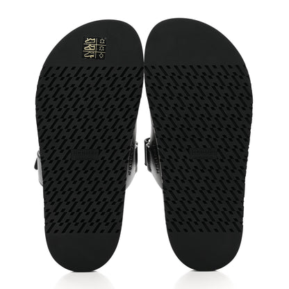 Hermes Calfskin Womens Chypre Sandals 37.5 Black 5 of 8