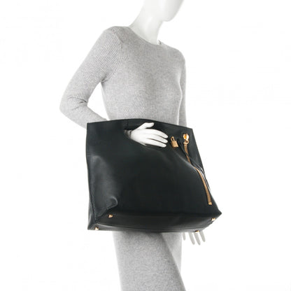 Tom Ford Grained Calfskin Alix Padlock Zip Tote Black 3 of 9