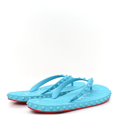 Christian Louboutin Rubber Spike Loubi Donna Flip Flop 38 Blue 5 of 7