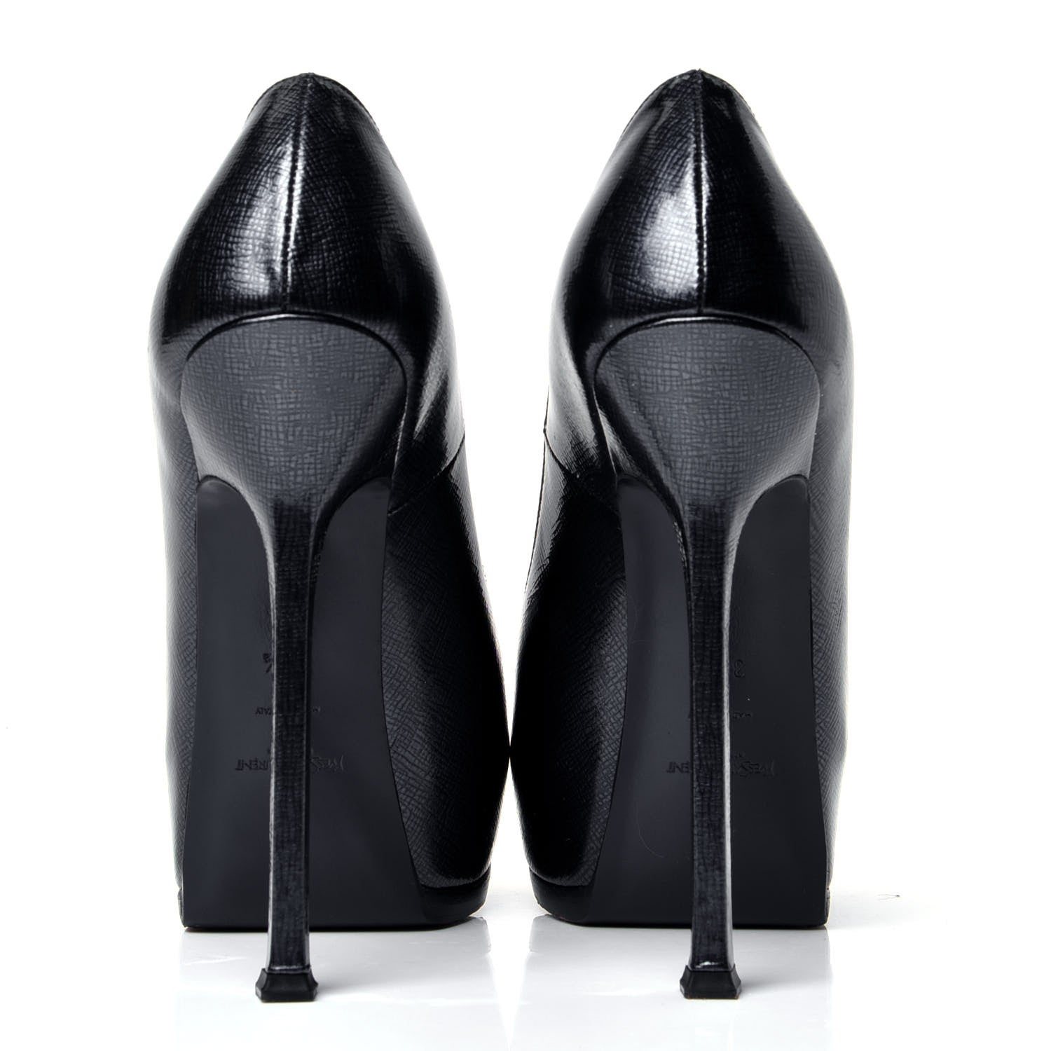 Saint Laurent Metallic Tribtoo 105 Platform Pumps 38.5 Blue 4 of 6