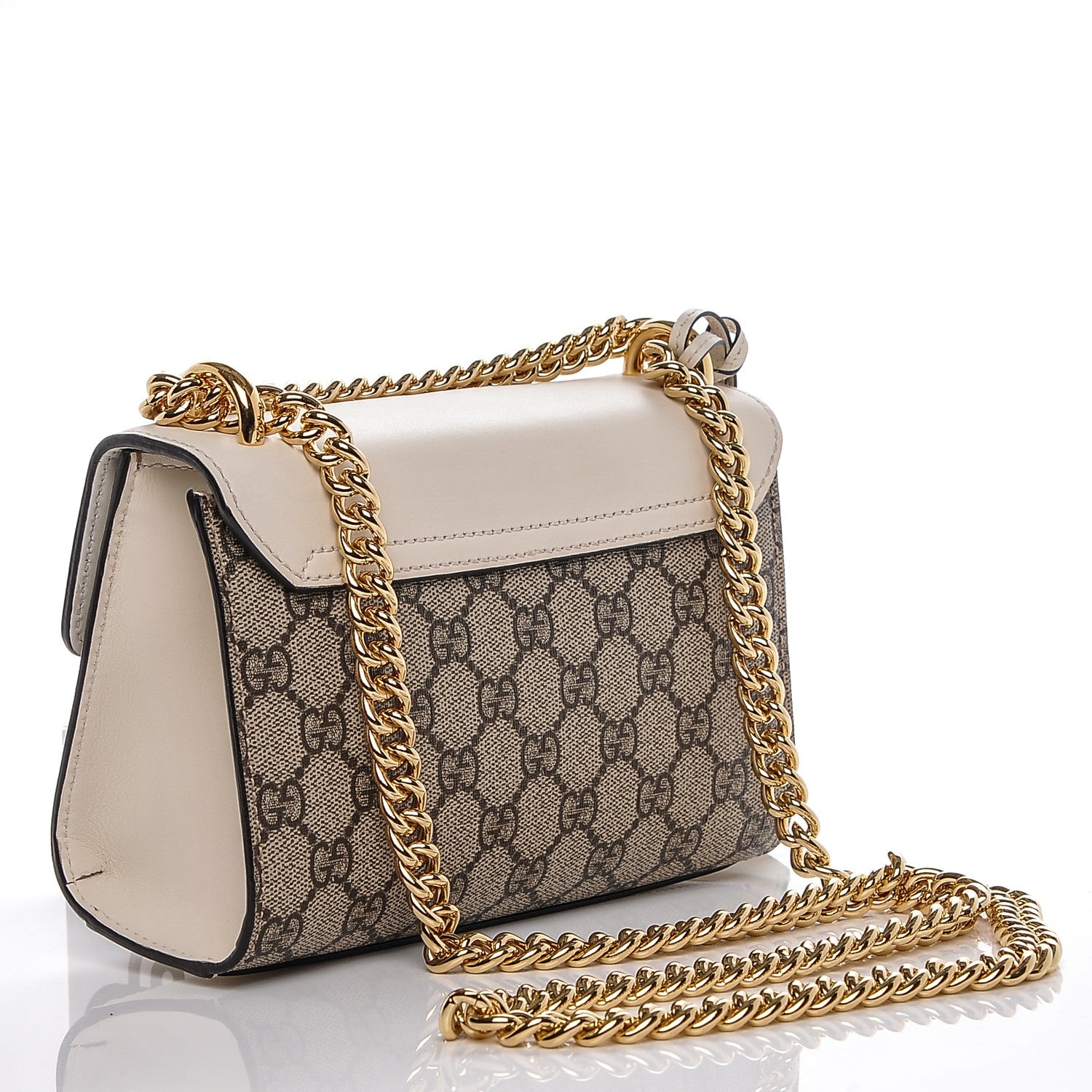 Gucci GG Supreme Monogram Studded Small Padlock Shoulder Bag White 4 of 7