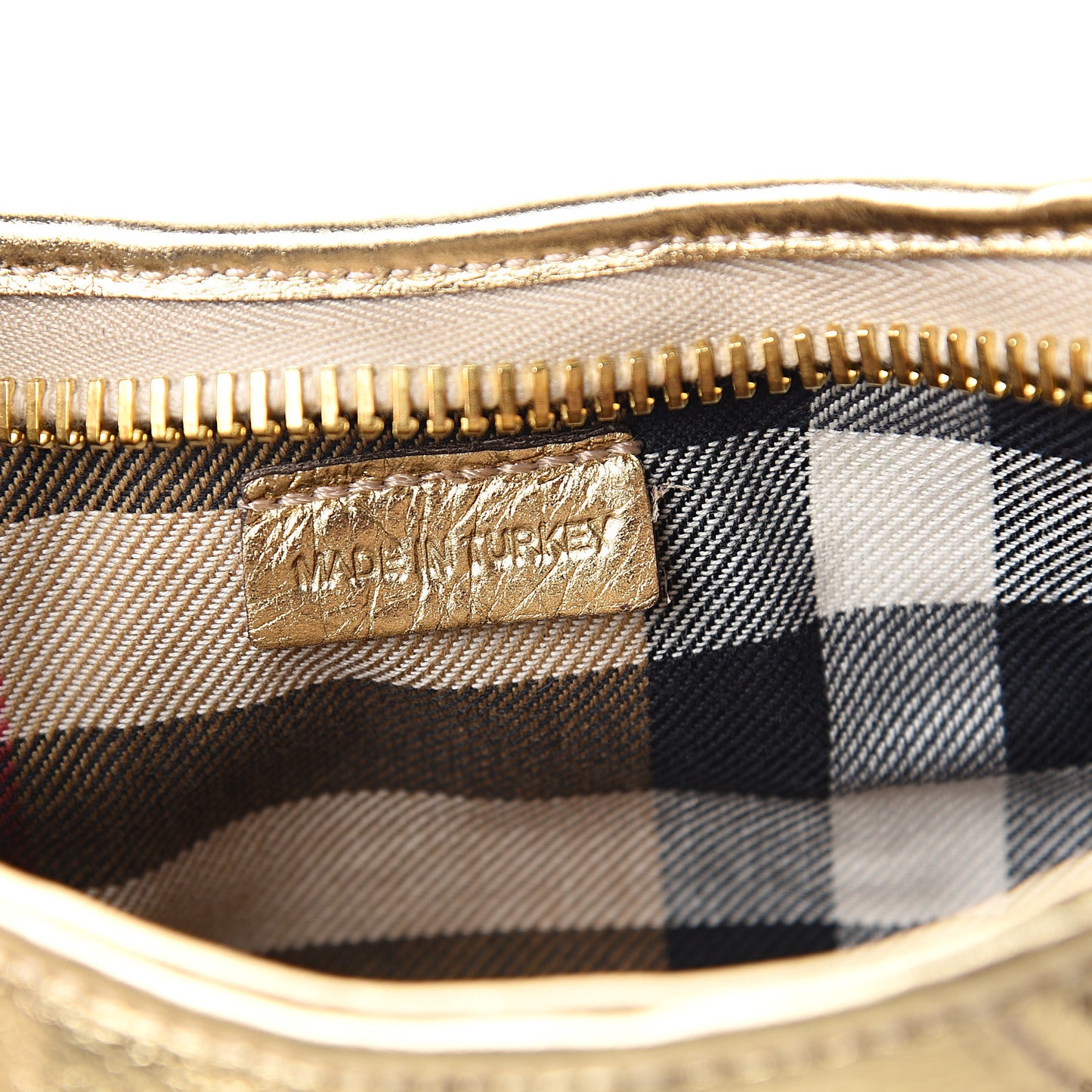 Metallic Calfskin Shoulder Bag Gold