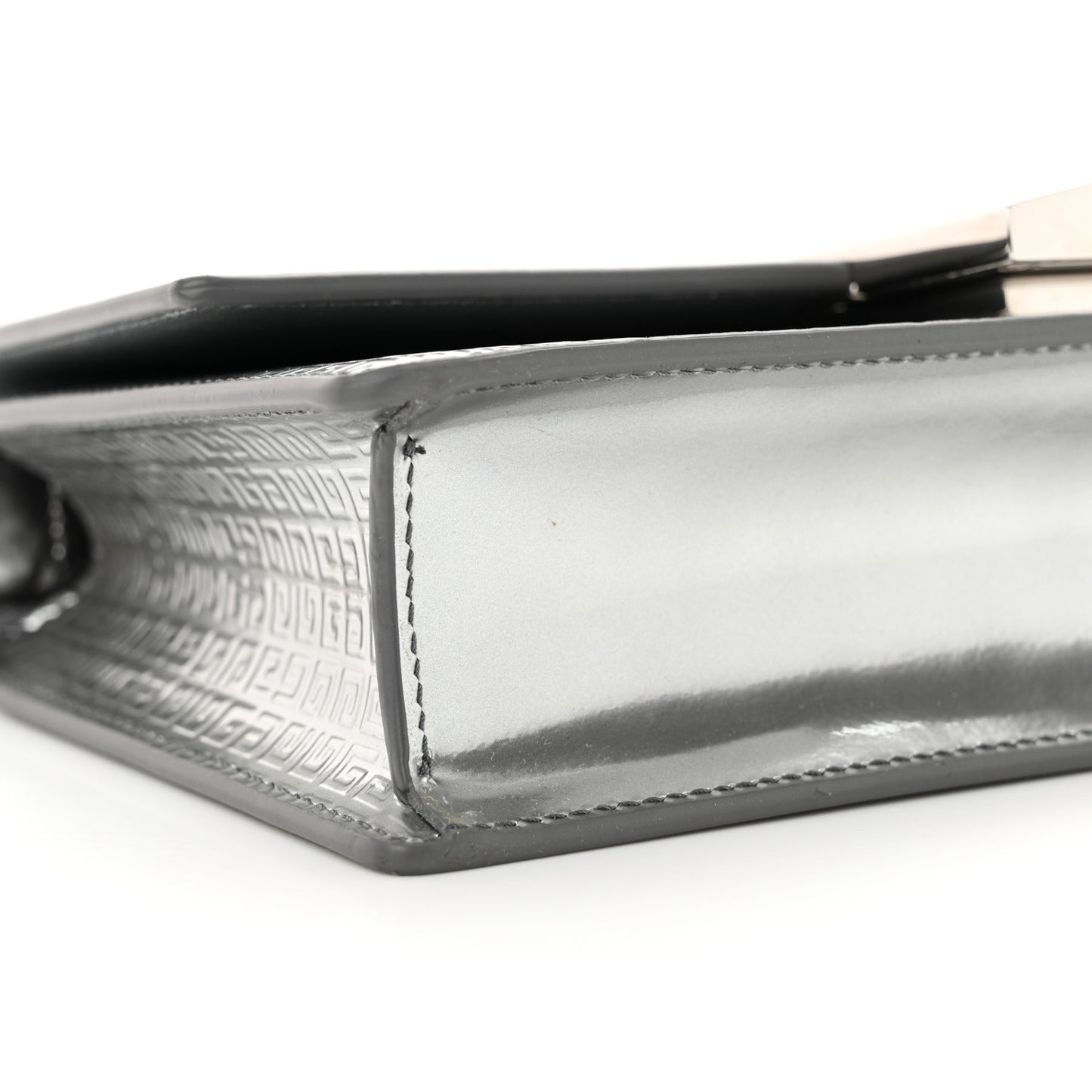 Metallic Calfskin 4G Embossed Small 4G Crossbody Silver