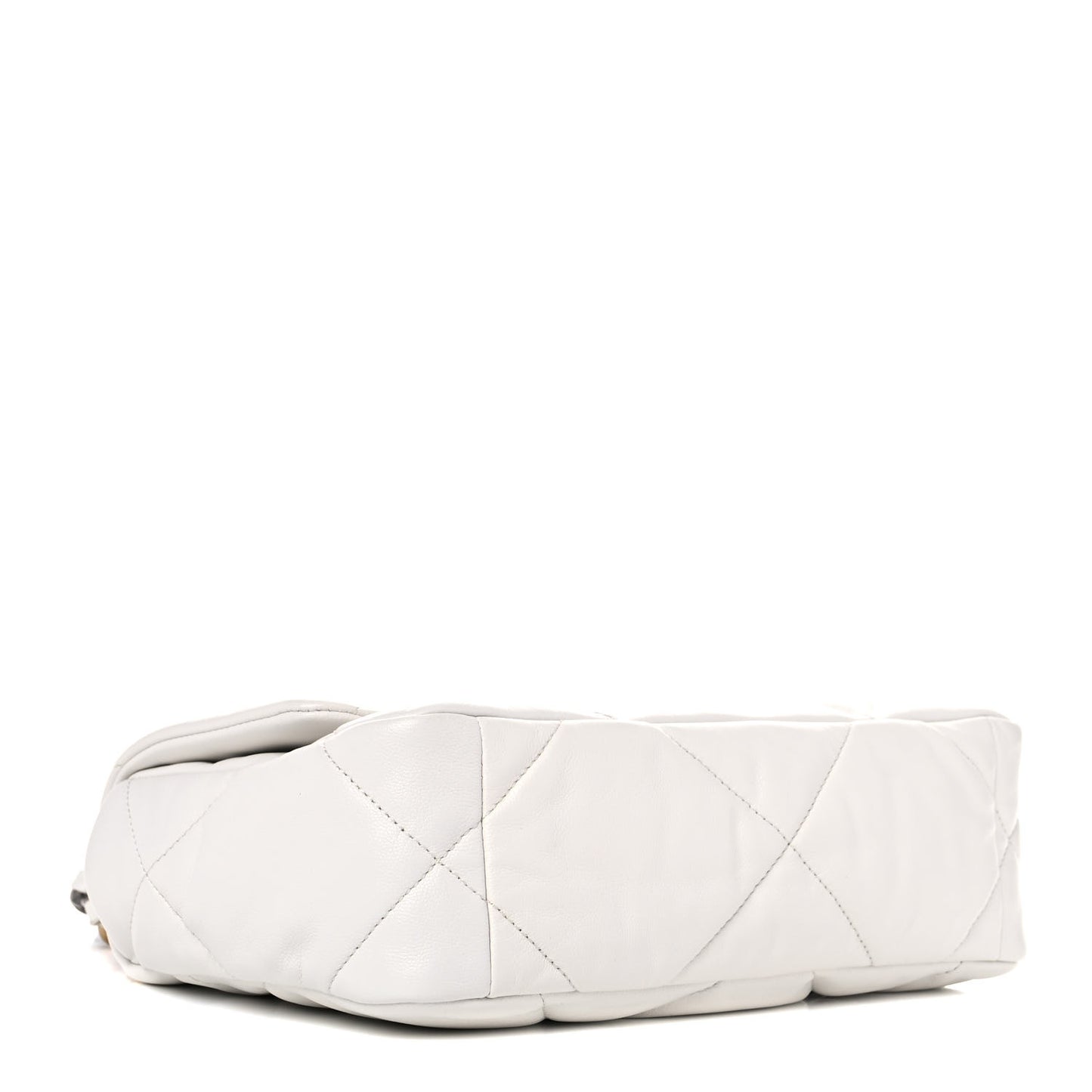 Goatskin Quilted Medium Chanel 19 Flap White
