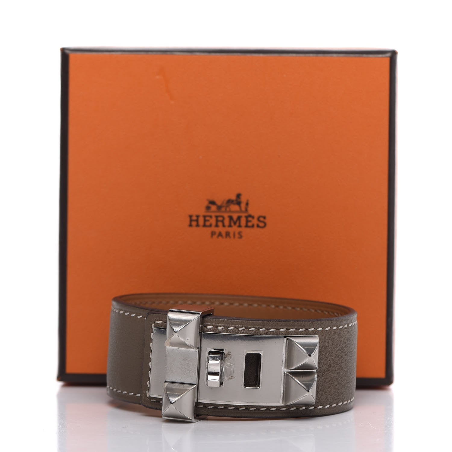 Hermes Swift Collier de Chien CDC 24 Bracelet T3 Etoupe 7 of 7
