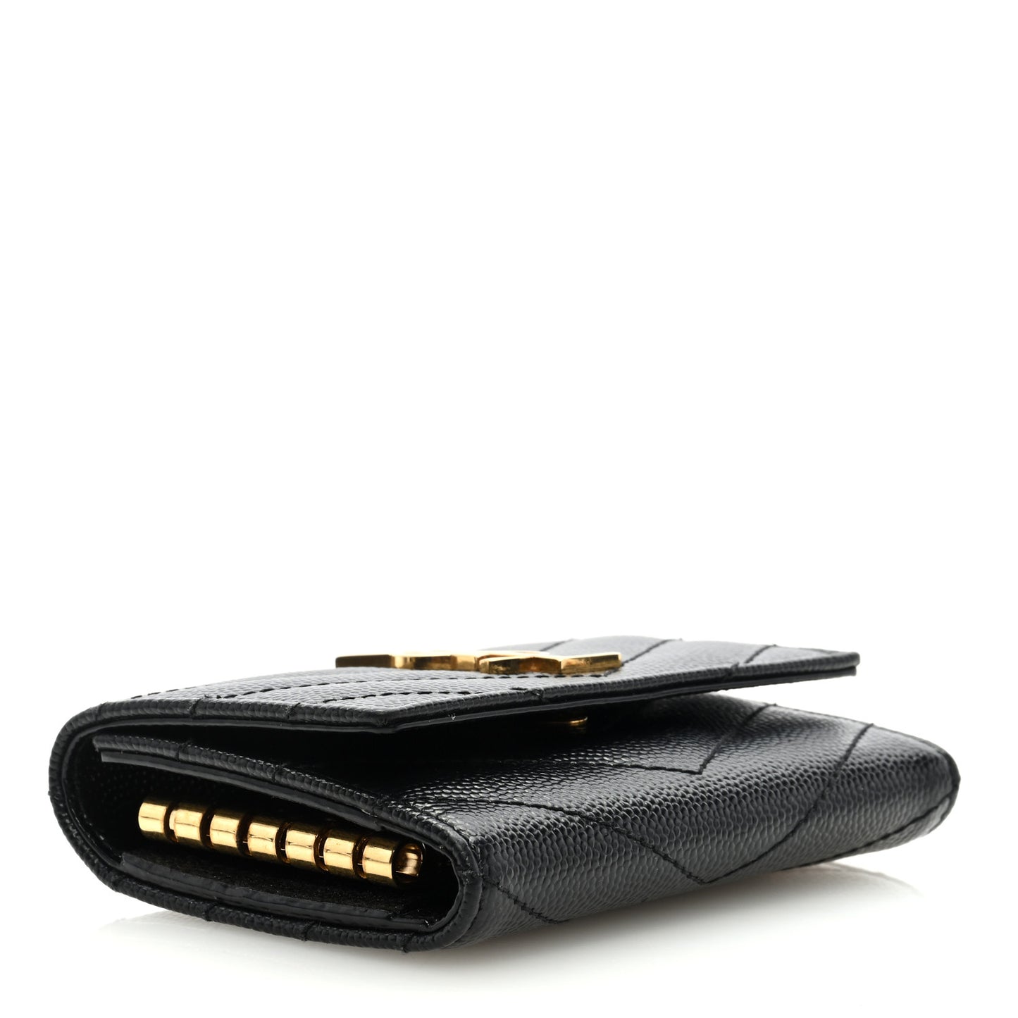 Grain de Poudre Matelasse Cassandre Monogram Slim Key Case Black