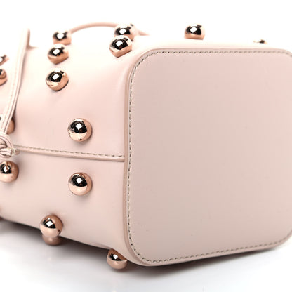 Fendi Calfskin Pearl Studded F is Fendi Mini Mon Tresor Bucket Bag Soap 6 of 9