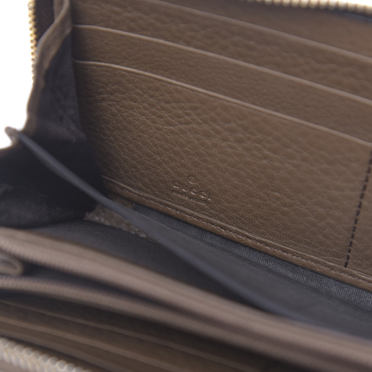 Pebbled Calfskin Soho Zip Around Wallet Brown