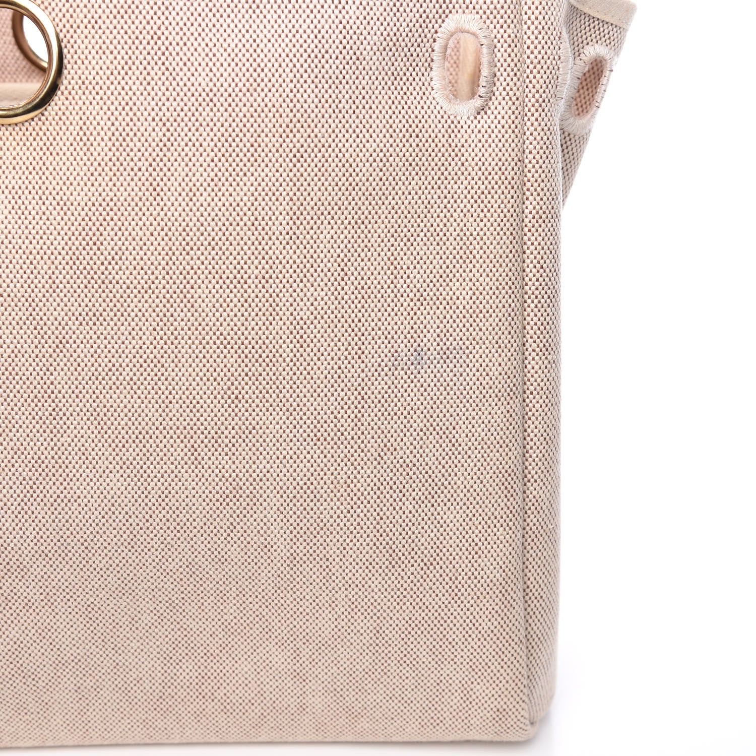 Hermes Toile Vache Calfskin Herbag 30 PM Natural 15 of 26