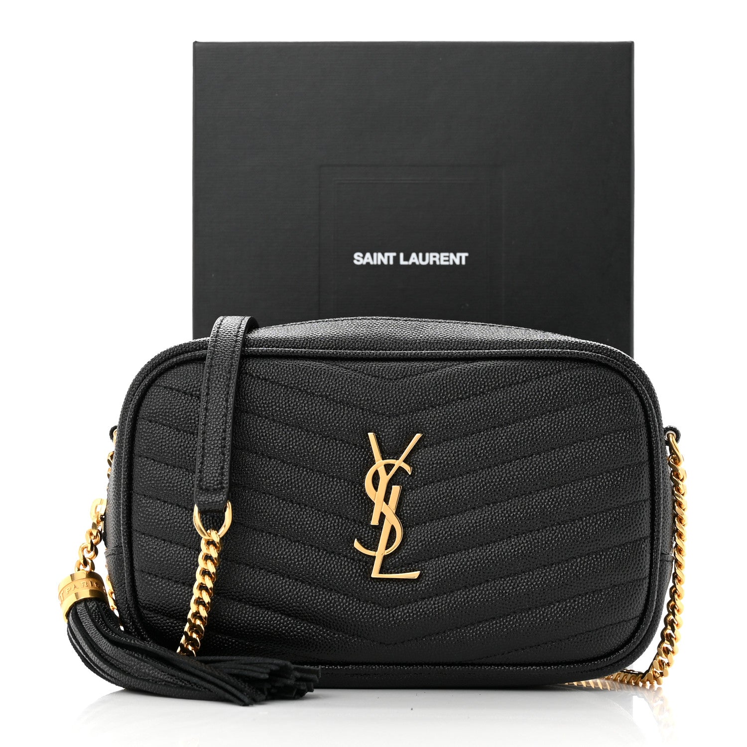 Saint Laurent Grain De Poudre Matelasse Monogram Mini Lou Camera Bag Black 13 of 13
