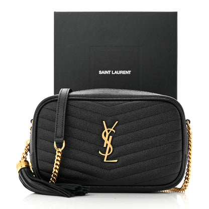 Saint Laurent Grain De Poudre Matelasse Monogram Mini Lou Camera Bag Black 13 of 13