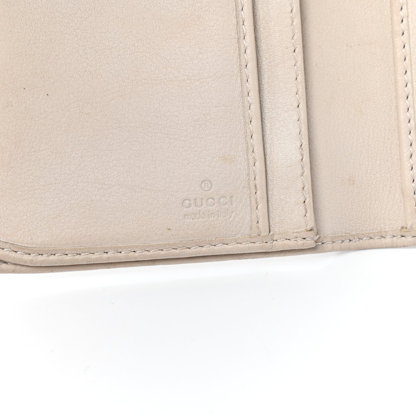 Guccissima Ladies Web Long Wallet Off White