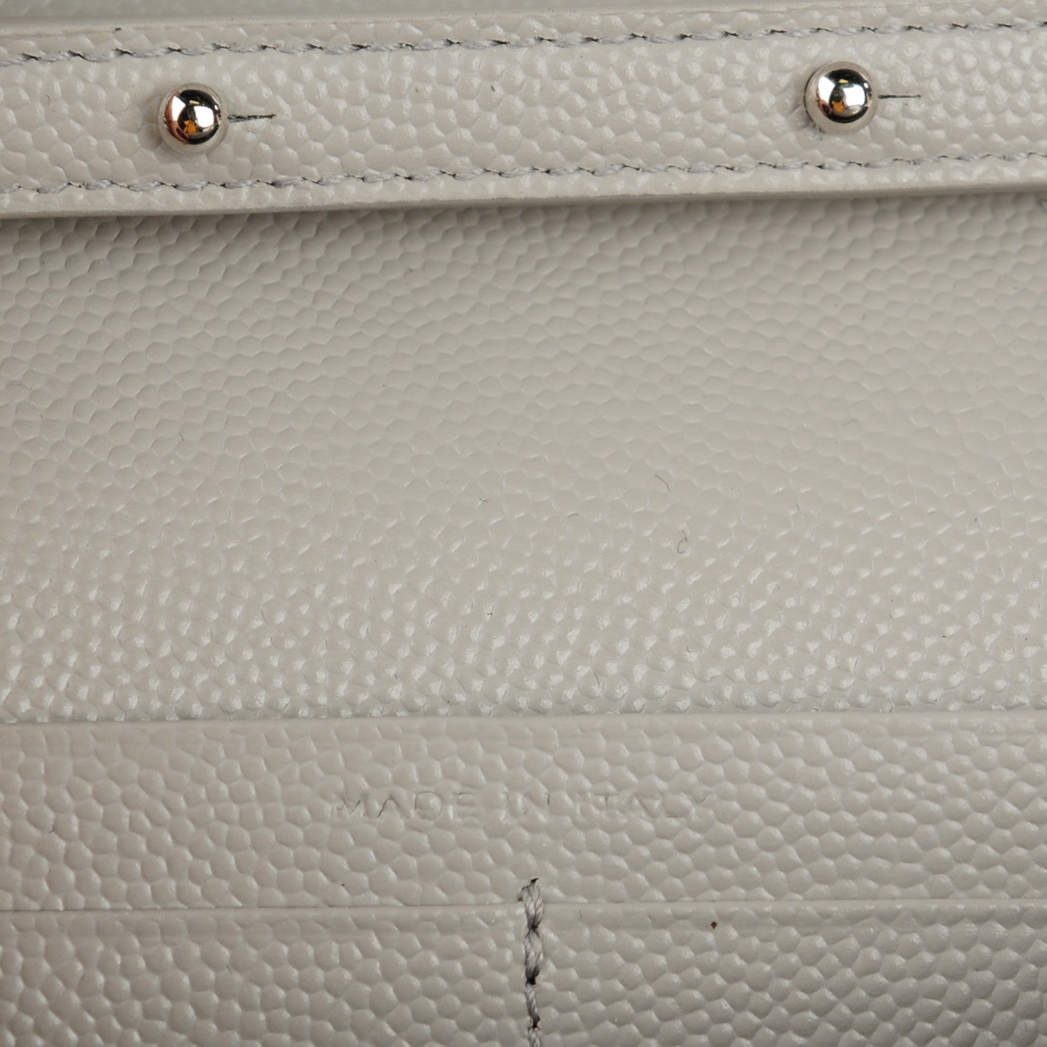 Saint Laurent Grain De Poudre Matelasse Chevron Monogram Chain Wallet Gris Souris 6 of 7