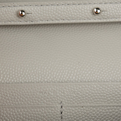 Saint Laurent Grain De Poudre Matelasse Chevron Monogram Chain Wallet Gris Souris 6 of 7