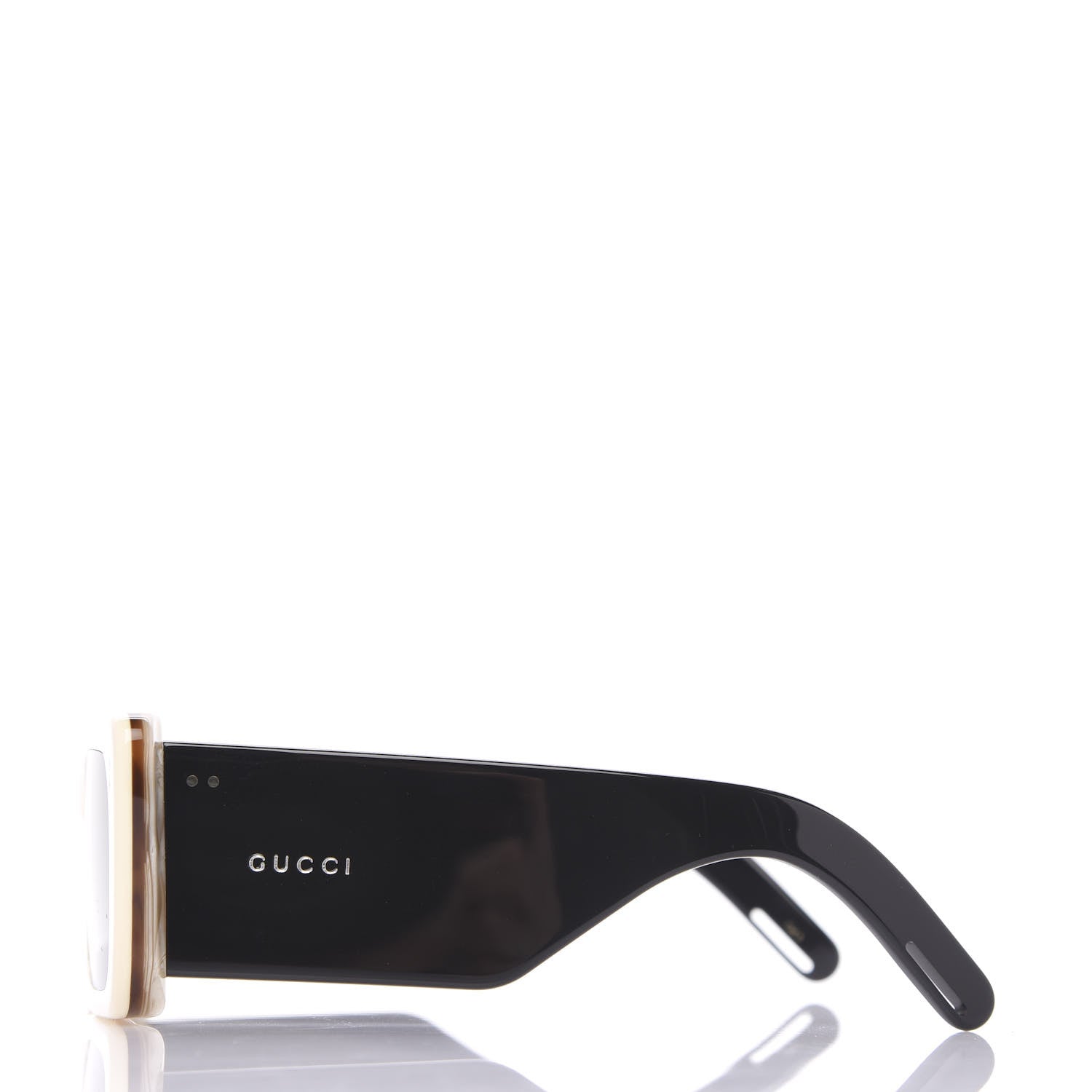 Gucci Acetate Rectangular Flap GG0543S Sunglasses White Black 2 of 8