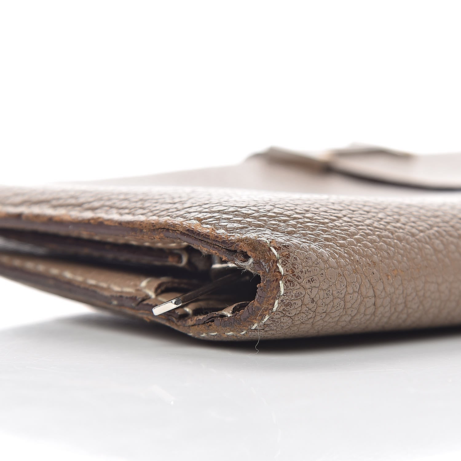 Hermes Chevre Mysore Bearn Gusset Wallet Etoupe 7 of 18