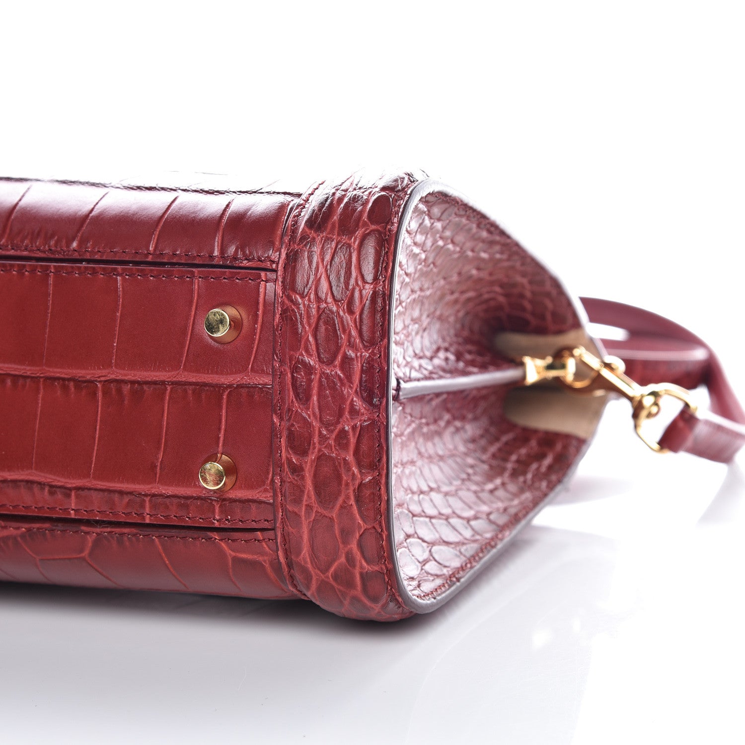 Alexander McQueen Calfskin Crocodile Embossed Heroine 30 Red 6 of 11