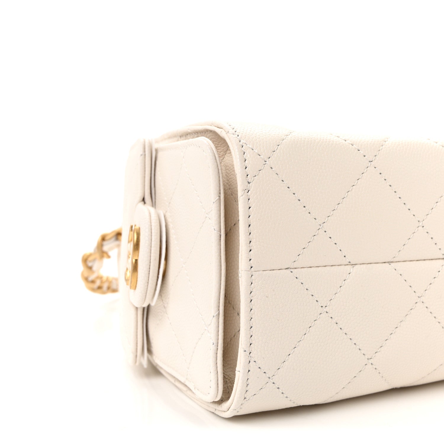 Chanel Caviar Quilted Mini Chanel 25 Handbag White 9 of 11