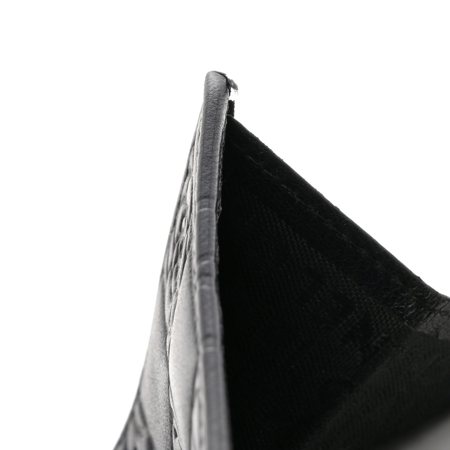Calfskin Lucky Symbols Compact French Flap Wallet Black