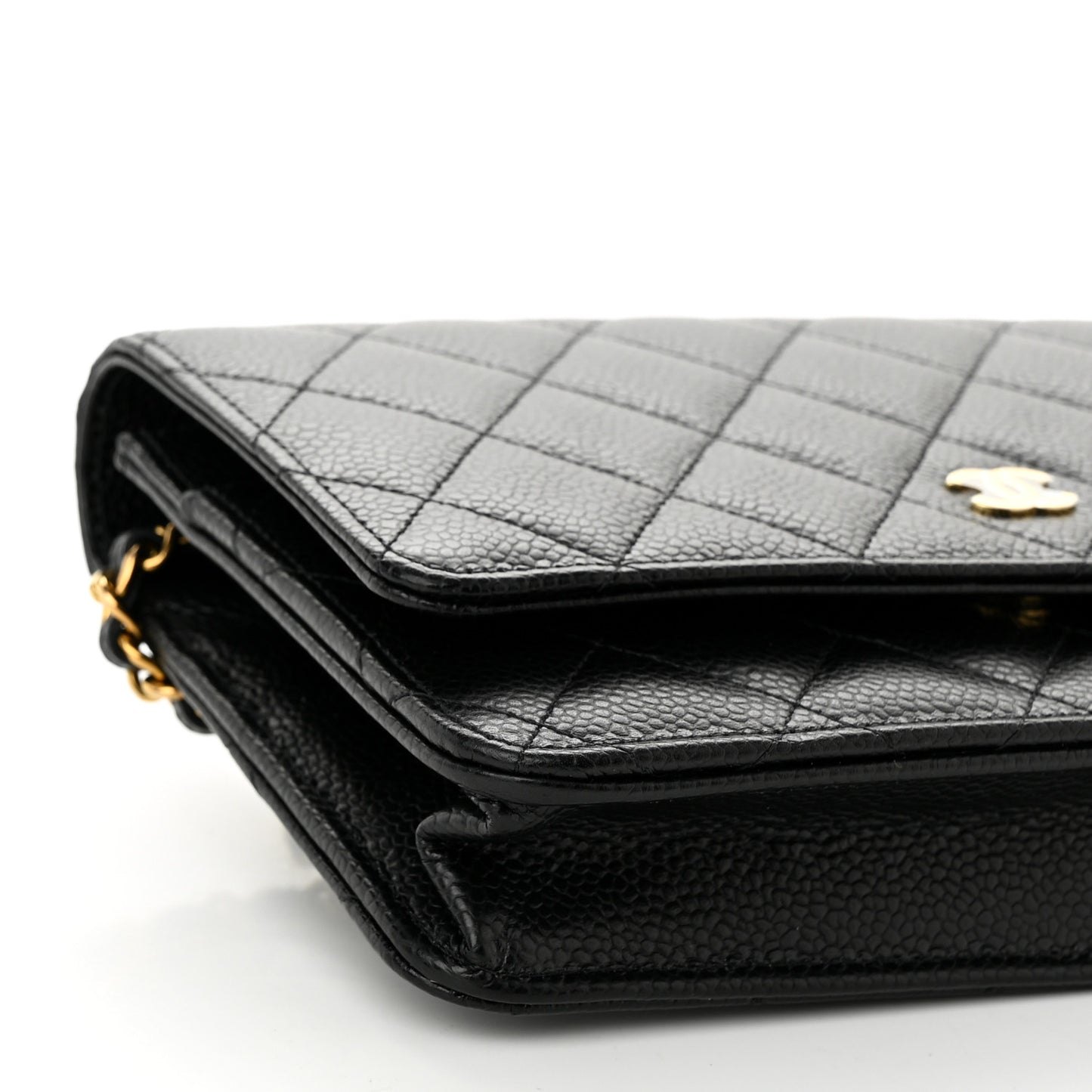 Caviar Quilted Wallet On Chain WOC Black