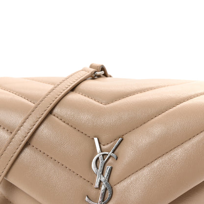 Saint Laurent Calfskin Y Quilted Monogram Toy Loulou Crossbody Bag Dark Beige 7 of 9