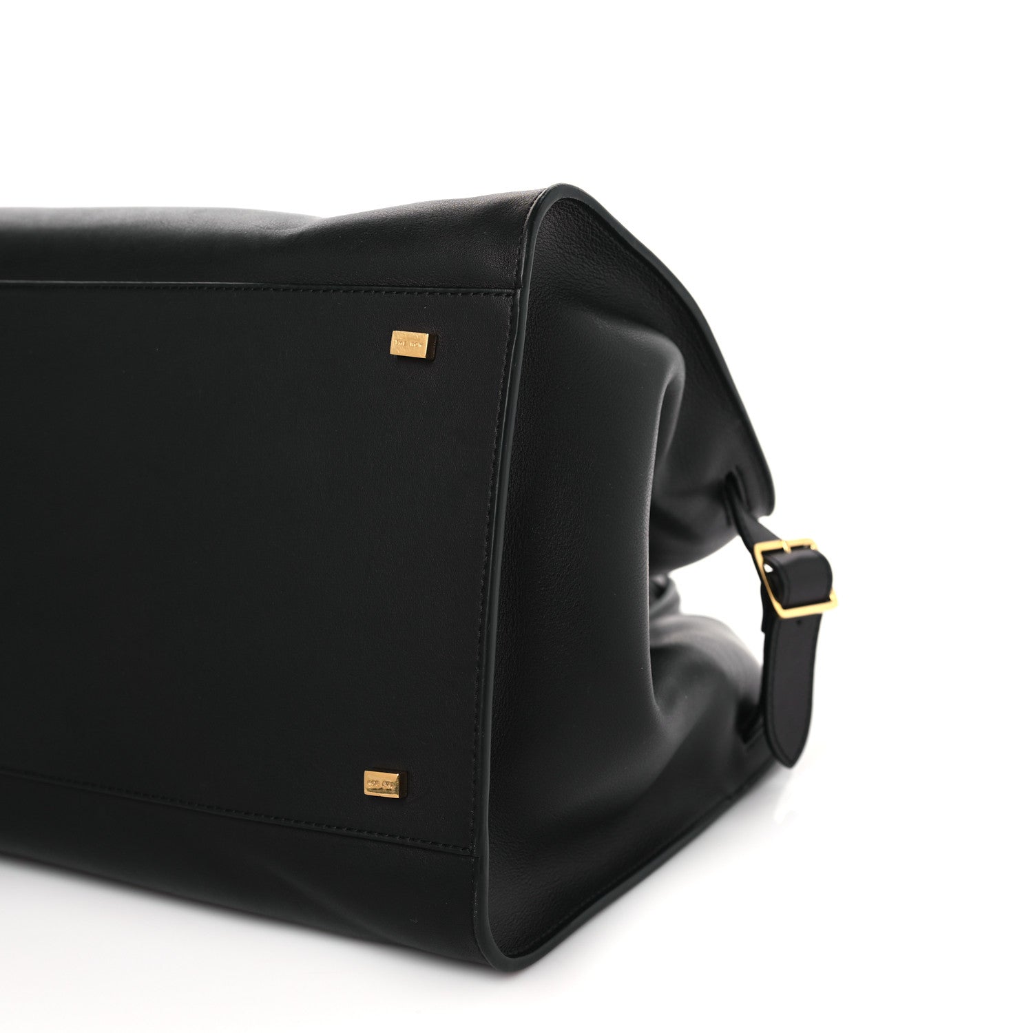 The Row THE ROW Polished Saddle Calfskin Soft Margaux 15 Black 8 of 8