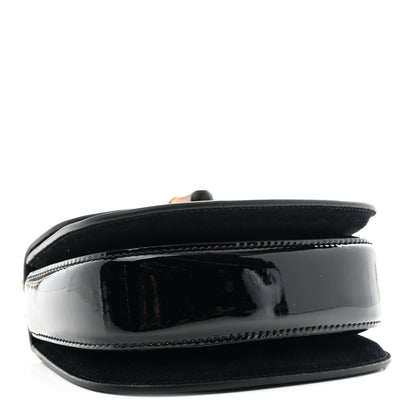 Gucci Patent Crystal Mini Bamboo 1947 Top Handle Chain Bag Black 4 of 10