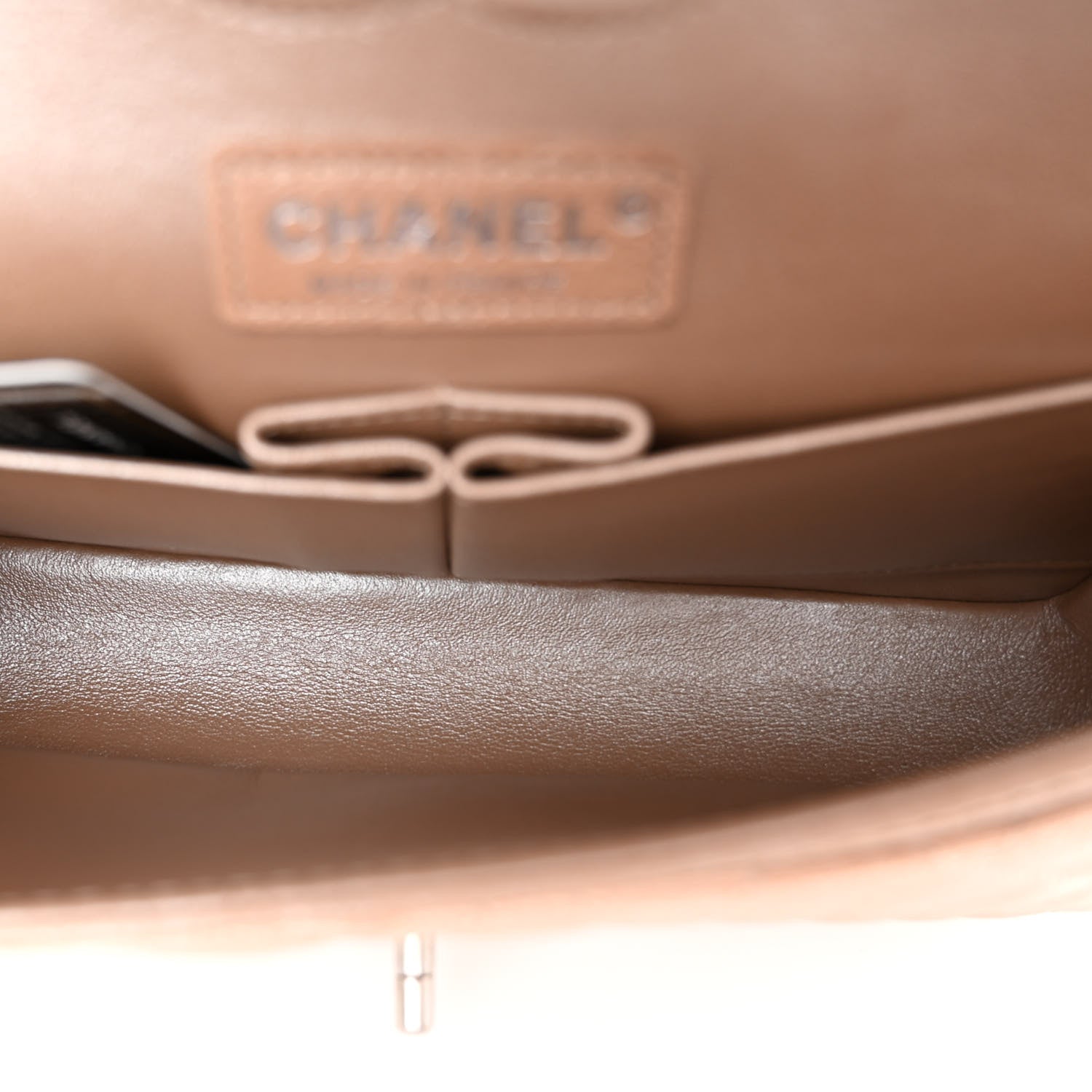 Chanel Iridescent Caviar Quilted Medium Double Flap Beige 5 of 10