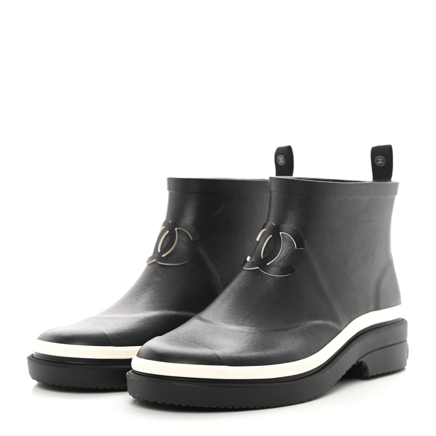 Chanel Caoutchouk CC Short Boots 39 Black 3 of 13